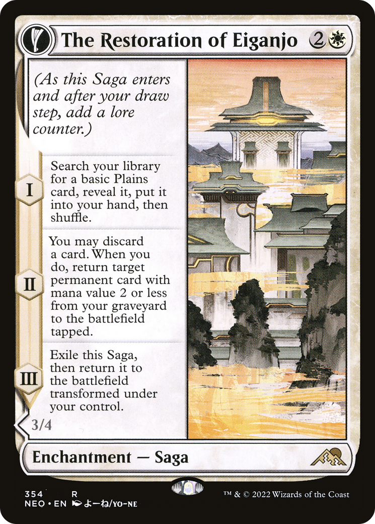 The Restoration of Eiganjo // Architect of Restoration (NEO-354) - Kamigawa: Neon Dynasty: (Showcase, fandfc)