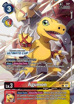 Agumon (Ultimate Cup 2024) (BT13-008) - Versus Royal Knights Foil