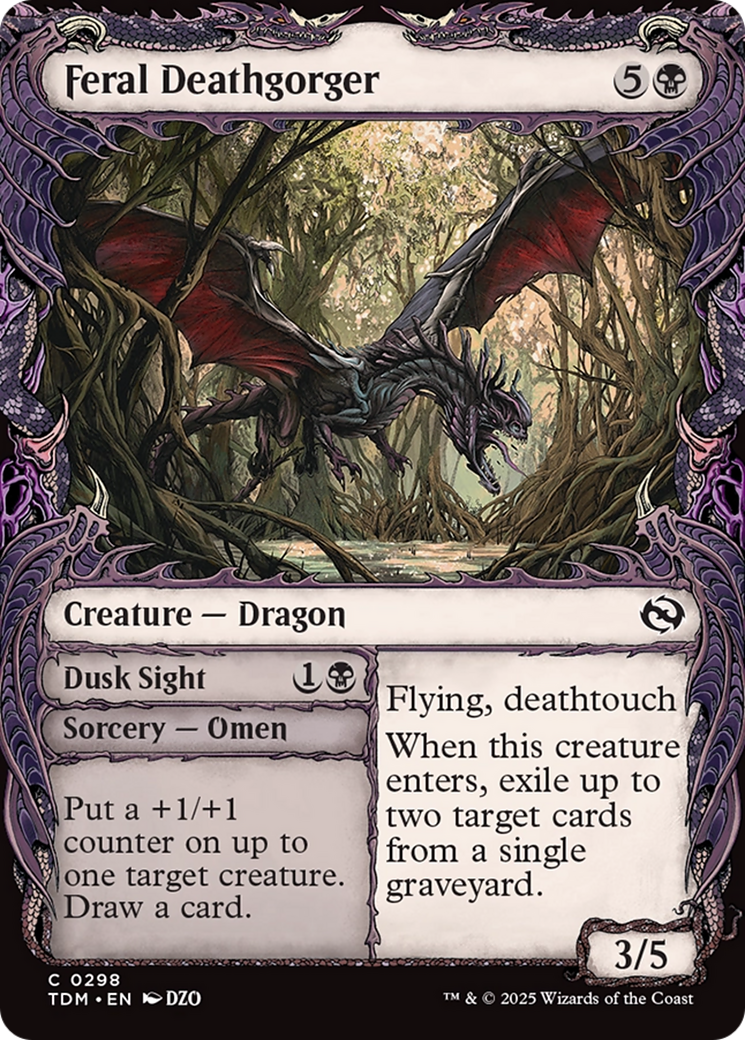Feral Deathgorger // Dusk Sight (TDM-298) - Tarkir: Dragonstorm: (Showcase)