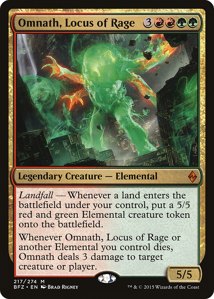 Omnath, Locus of Rage (BFZ-217) - Battle for Zendikar Foil