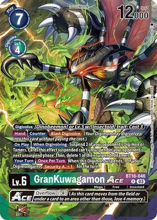 GranKuwagamon ACE (Alternate Art) (BT16-046) - Special Limited Set Foil