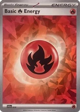 Basic Fire Energy (Cracked Ice Holo) 010  - Holofoil SV07 Stellar Crown - Common