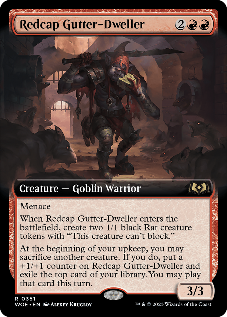 Redcap Gutter-Dweller (WOE-351) - Wilds of Eldraine: (Extended Art) Foil