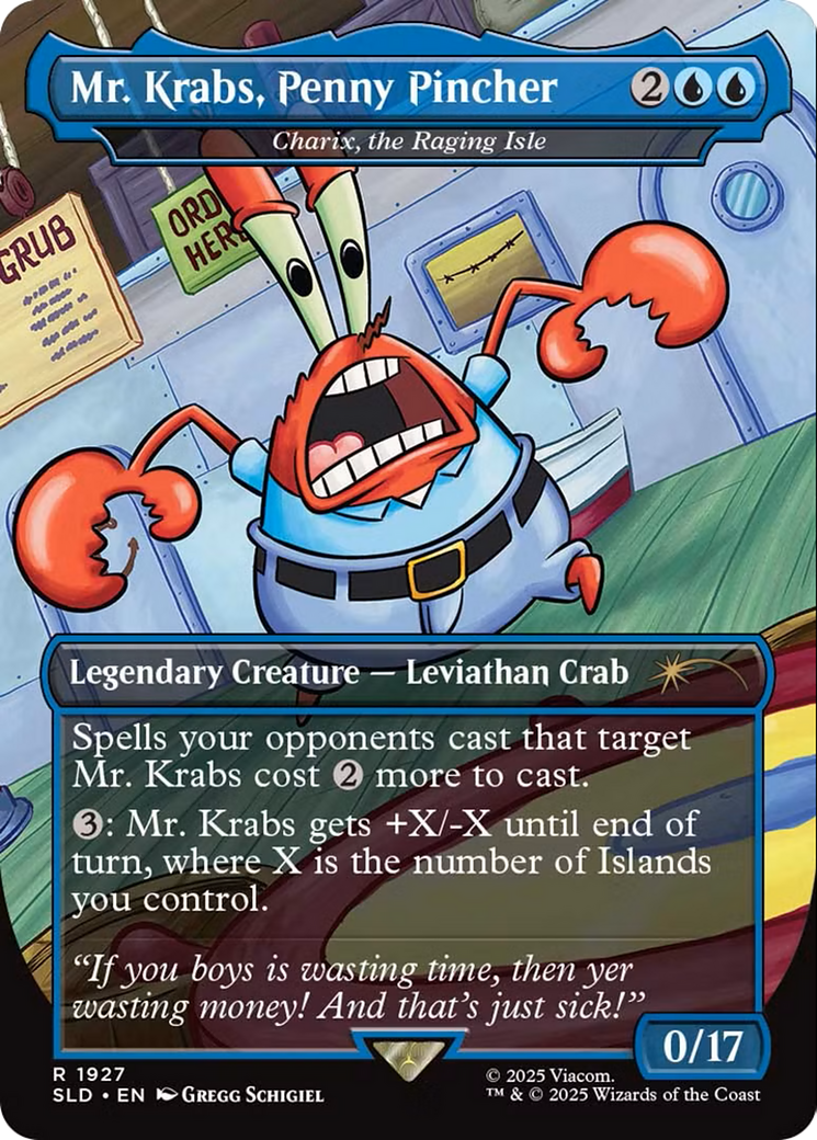 Charix, the Raging Isle (SLD-1927) - Secret Lair Drop / Mr. Krabs, Penny Pincher (Borderless)
