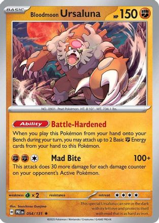 Bloodmoon Ursaluna 054  - Reverse Holofoil SV Prismatic Evolutions - Rare