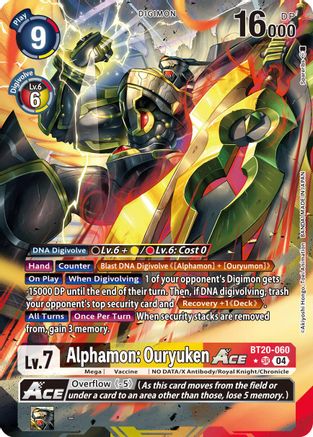 Alphamon: Ouryuken ACE (Alternate Art) (BT20-060) - Release Special Booster 2.5 Foil