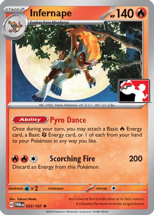 Infernape 033/167  Prize Pack Series Cards - Rare
