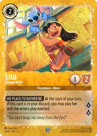 Lilo - Escape Artist (25) - Disney Lorcana Promo Cards Holofoil