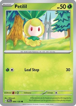 Petilil 006/159  - Reverse Holofoil SV09 Journey Together - Common