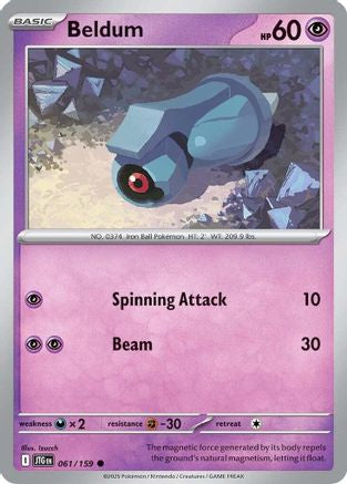 Beldum 061/159  - Reverse Holofoil SV09 Journey Together - Common