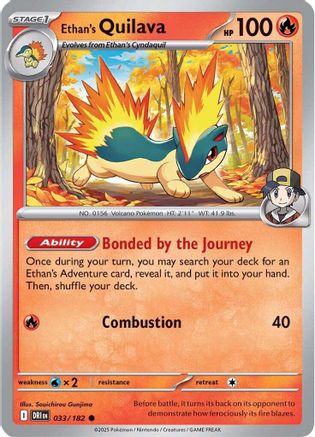 Ethan's Quilava 033  - Reverse Holofoil SV10 Destined Rivals - Common