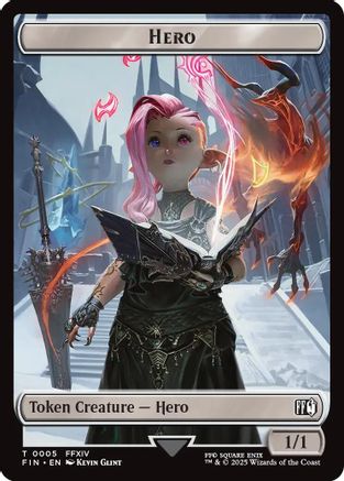 Hero (0005) // Treasure Double-Sided Token (FIN-5 // 23) - FINAL FANTASY Foil