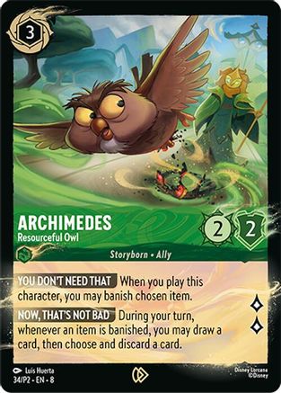 Archimedes - Resourceful Owl (34/P2) - Disney Lorcana Promo Cards Holofoil
