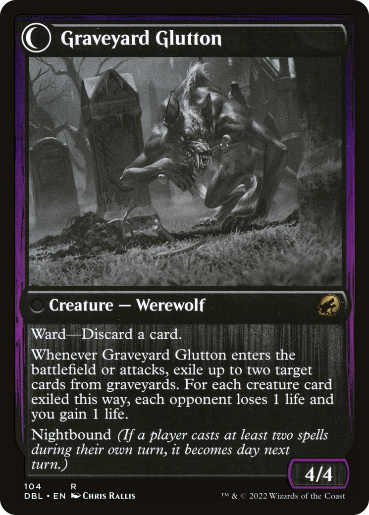 Graveyard Trespasser // Graveyard Glutton (DBL-104) - Innistrad: Double Feature: (Double Faced Transform)