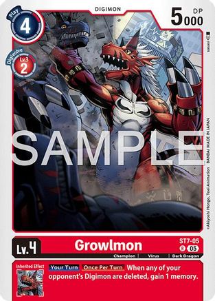 Growlmon - ST7-05 (Reprint) (ST7-05) - Advanced Booster Digimon Generation