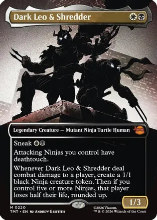 Dark Leo & Shredder (Borderless) (TMT-220) - Teenage Mutant Ninja Turtles