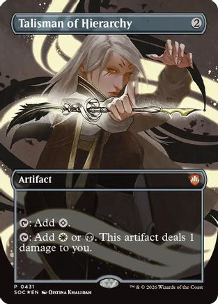 Talisman of Hierarchy (Borderless) (SOC-431) - Commander: Secrets of Strixhaven Foil