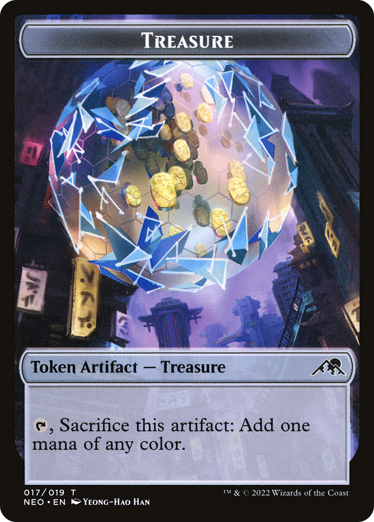 Treasure (NEO-017) - Kamigawa: Neon Dynasty Tokens Foil