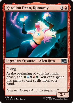 Karolina Dean, Runaway (MSC-694) - Commander: Marvel Super Heroes