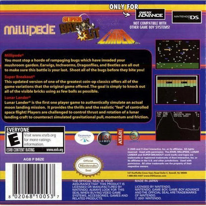 Super Breakout/Millipede/Lunar Lander