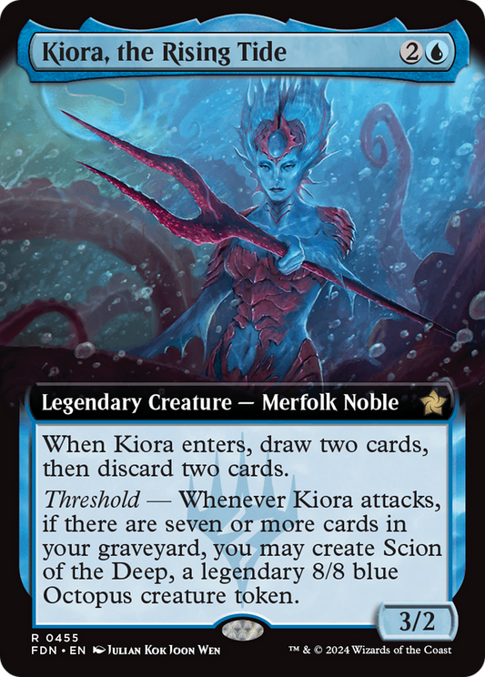 Kiora, the Rising Tide (Extended Art) (FDN-455) - Foundations: (Extended Art)