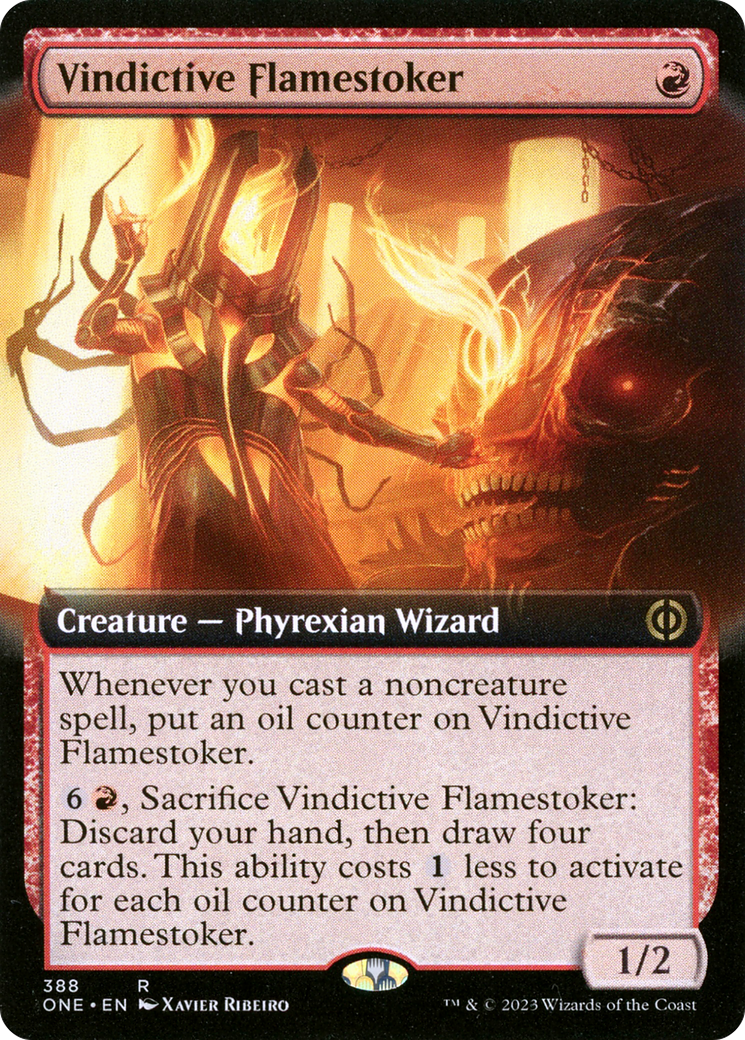 Vindictive Flamestoker (ONE-388) - Phyrexia: All Will Be One: (Extended Art) Foil