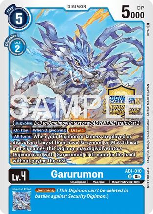 Garurumon (World Championship 26–27 Regionals Season 2) (AD1-010) - Advanced Booster Digimon Generation Foil