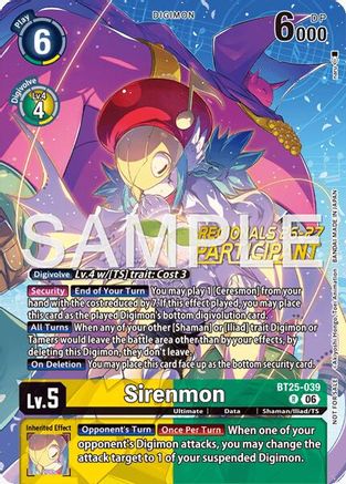 Sirenmon (Regionals 26-27 Season 2 Participant) (BT25-039) - Dual Revolution Foil