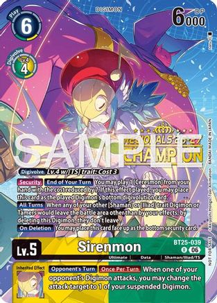Sirenmon (Regionals 26-27 Season 2 Champion) (BT25-039) - Dual Revolution Foil