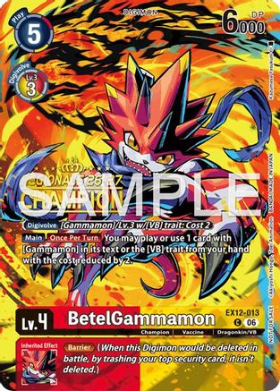 BetelGammamon (Regionals 26-27 Season 2 Champion) (EX12-013) - Digital World Shambala Foil