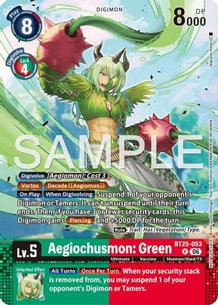 Aegiochusmon: Green (Event Pack 10) (BT25-053) - Dual Revolution Foil