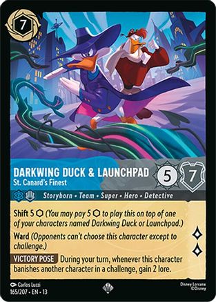 Darkwing Duck & Launchpad - St. Canard's Finest (165/207) - Attack of the Vine Cold Foil