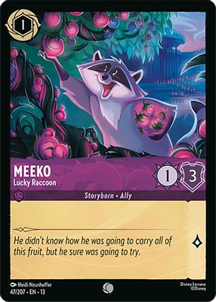 Meeko - Lucky Raccoon (47/207) - Attack of the Vine Cold Foil