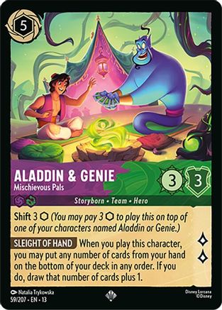 Aladdin & Genie - Mischievous Pals (59/207) - Attack of the Vine Cold Foil