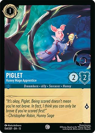 Piglet - Hunny Mage Apprentice (154/207) - Attack of the Vine Cold Foil
