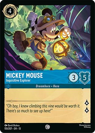 Mickey Mouse - Inquisitive Explorer (155/207) - Attack of the Vine Cold Foil