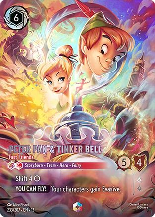 Peter Pan & Tinker Bell - Fast Friends (Enchanted) (233/207) - Attack of the Vine Holofoil