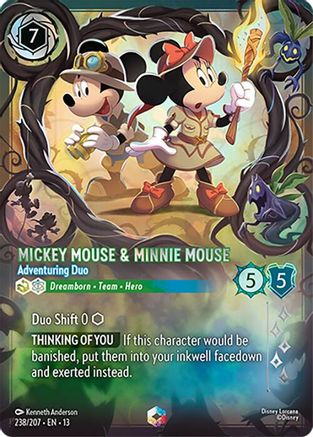 Mickey Mouse & Minnie Mouse - Adventuring Duo (Enchanted) (238/207) - Attack of the Vine Holofoil