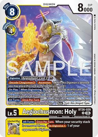 Aegiochusmon: Holy (BT26-029) - Timeless Bonds Foil