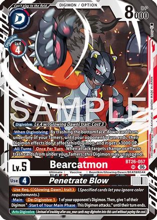 Bearcatmon // Penetrate Blow (BT26-057) - Timeless Bonds Foil