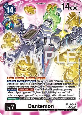Dantemon (Alternate Art) (BT26-086) - Timeless Bonds Foil