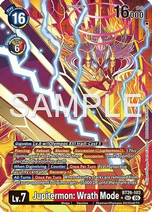 Jupitermon: Wrath Mode (Alternate Art) (BT26-103) - Timeless Bonds Foil