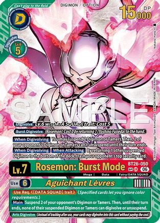 Rosemon: Burst Mode // Aguichant Levres (SP) (BT26-050) - Timeless Bonds Foil