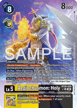 Aegiochusmon: Holy (Alternate Art) (BT26-029) - Timeless Bonds Foil