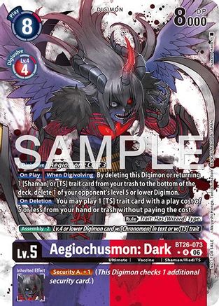 Aegiochusmon: Dark (Alternate Art) (BT26-073) - Timeless Bonds Foil