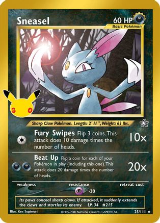Sneasel 025  - Holofoil ME 30th Celebration Classic Collection - Classic Collection