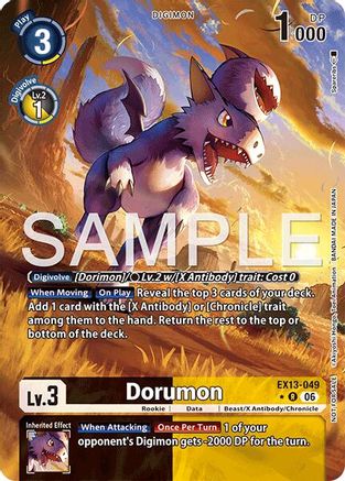 Dorumon (Extended Art) (EX13-049) - Chivalrous XIII Foil
