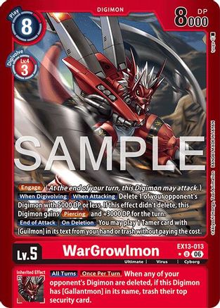 WarGrowlmon (Limited Foil) (EX13-013) - Chivalrous XIII Foil