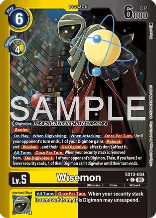 Wisemon (Limited Foil) (EX13-034) - Chivalrous XIII Foil