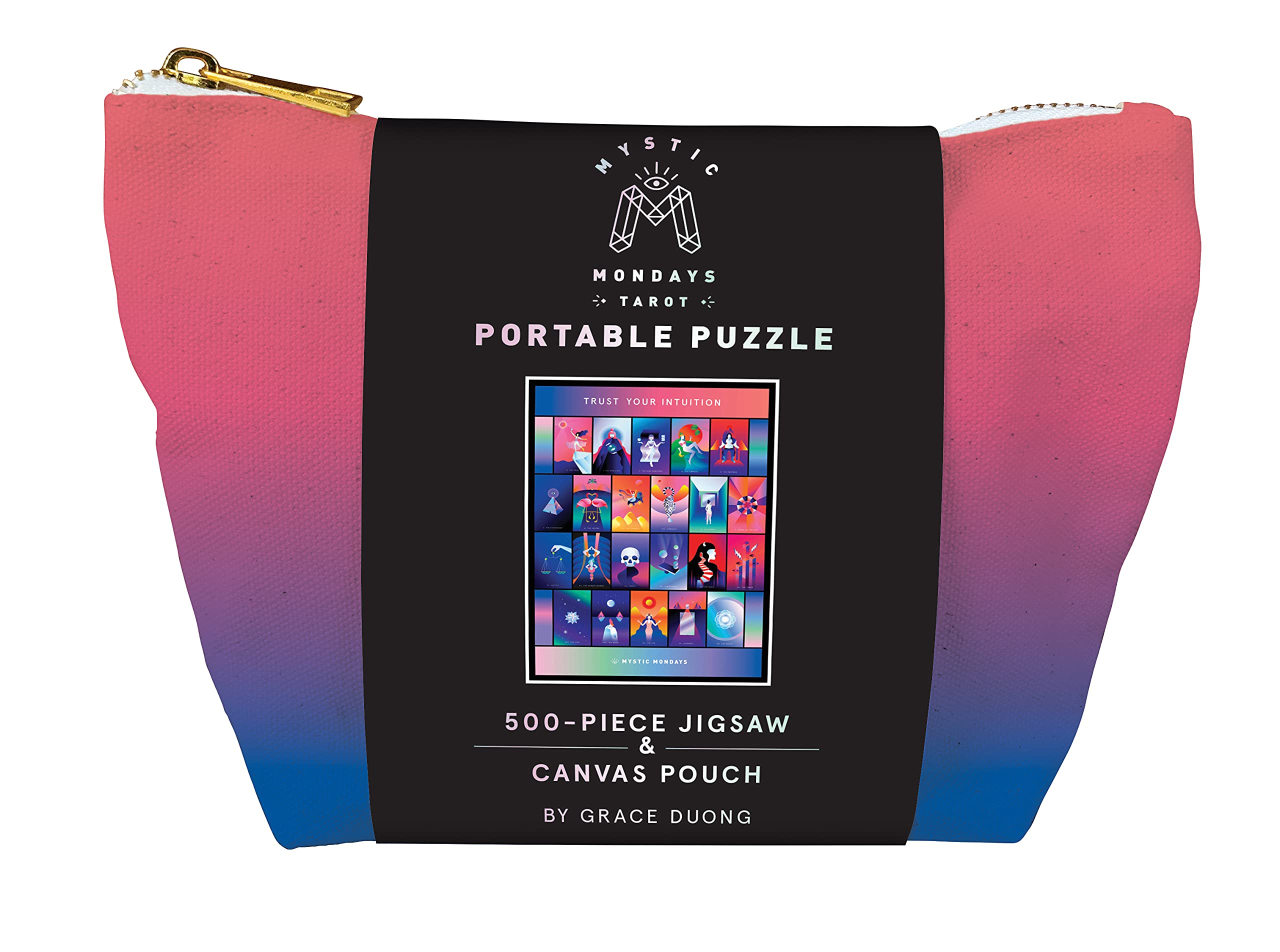 Mystic Mondays Tarot Portable 500-Piece Jigsaw Puzzle and Canvas Pouch